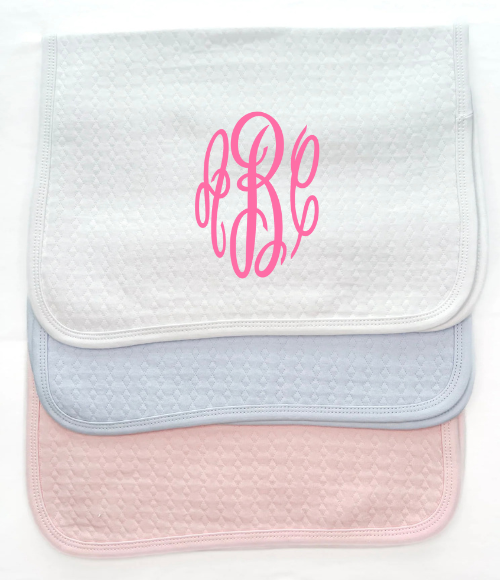 White Quilted Burp & Bib