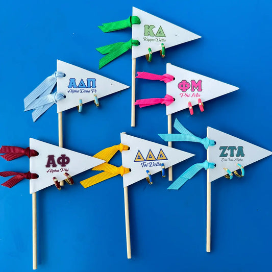 Huggie Hoops: On Greek Letter Pennant