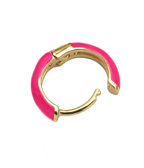 Enamel Huggie Earrings