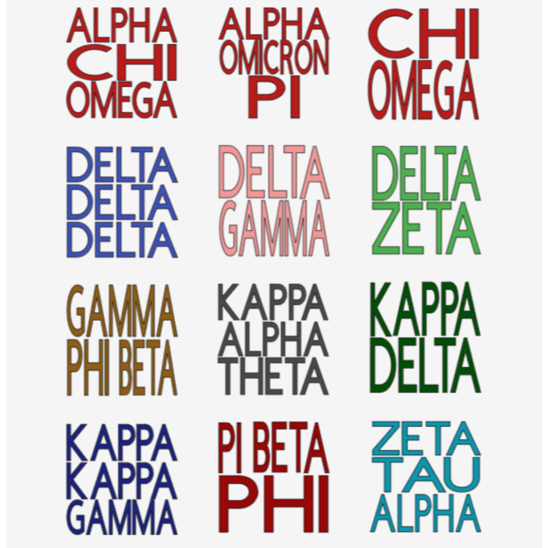 Sorority Design Pillow Cover 18"x18"